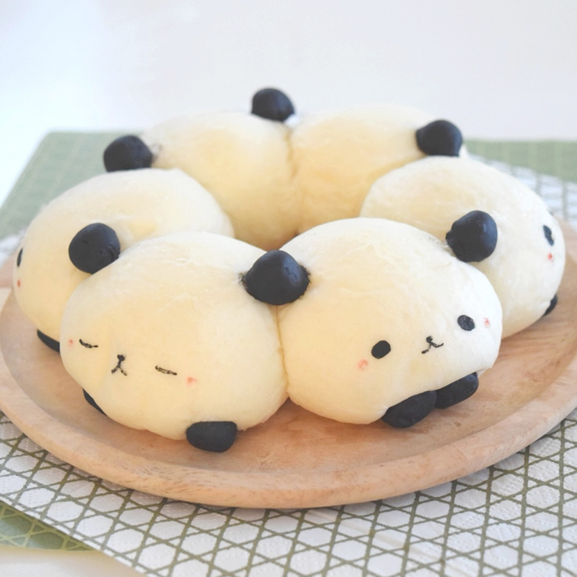 かわいい杏仁パンダの鍋焼きちぎりパンの作り方