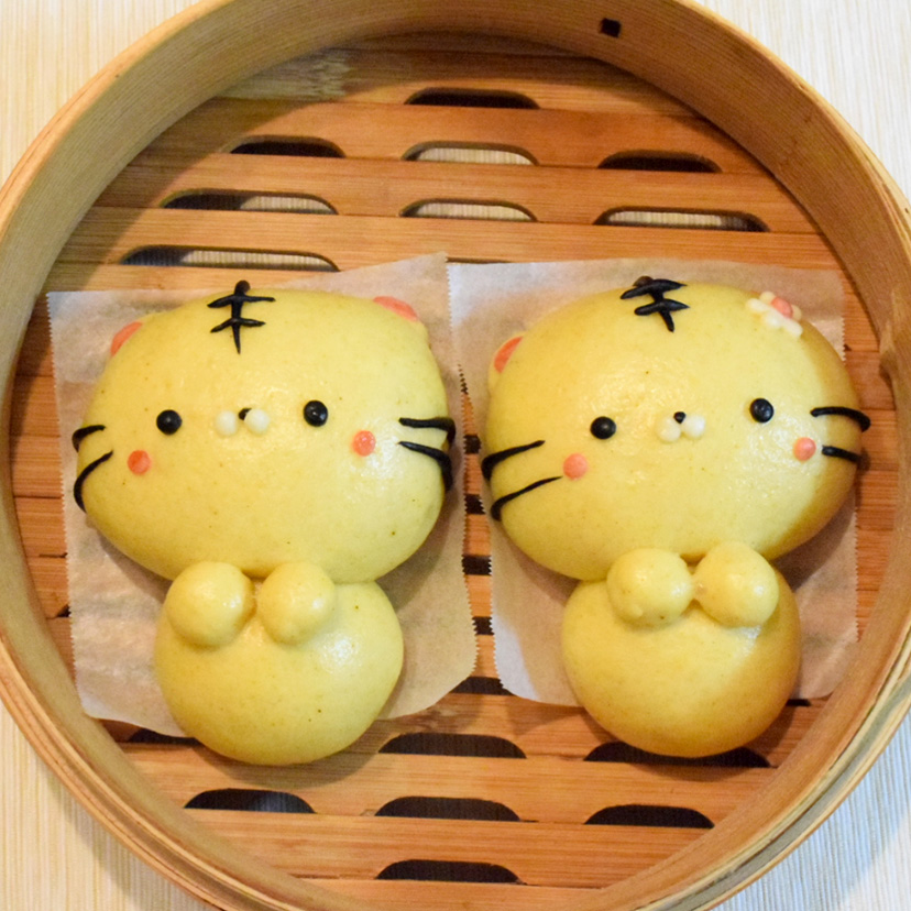 干支パンにも◎かわいいトラのデコ蒸しまんの作り方